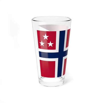 Rank Flag of a Vice Admiral of the Royal Norwegian Navy (Norway) Pint Glass 16oz