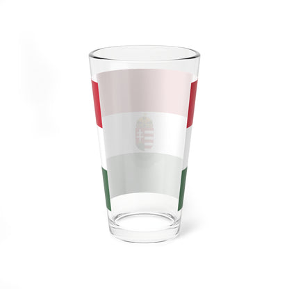 Flag of Hungary with arms (Hungary) Pint Glass 16oz