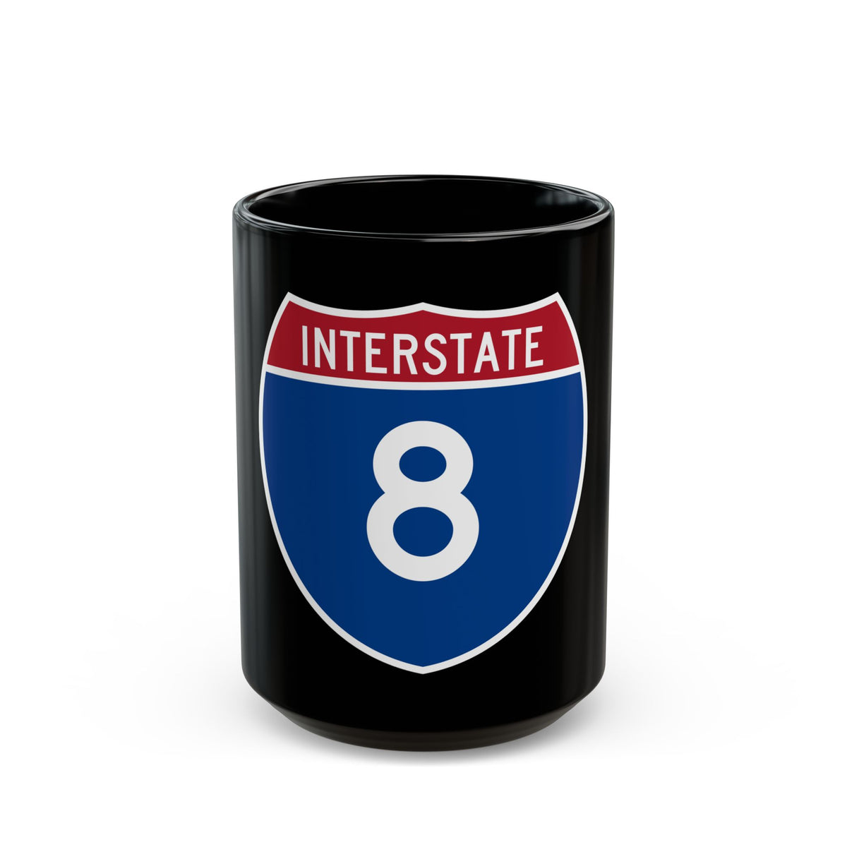 Interstate 8 (U.S. Highways) Black Coffee Mug