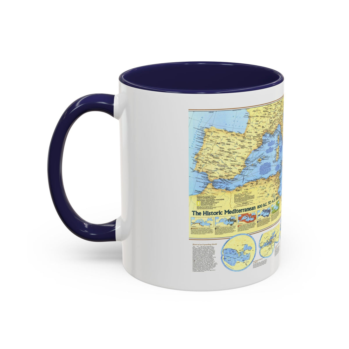Mediterranean - Historic , 800 BC to AD 1500 (1982) (Map) Accent Coffee Mug