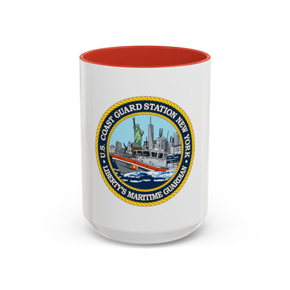 USCG Station New York (U.S. Coast Guard) Accent Coffee Mug