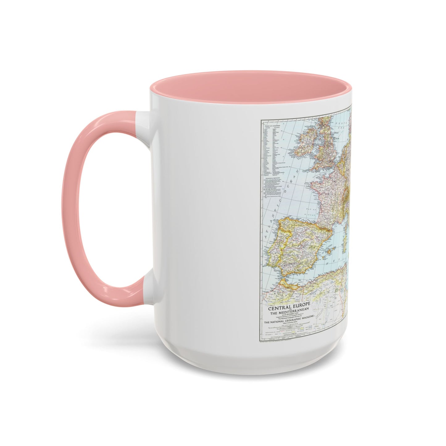 Mediterranean as of September 1 (1939) (Map) Accent Coffee Mug