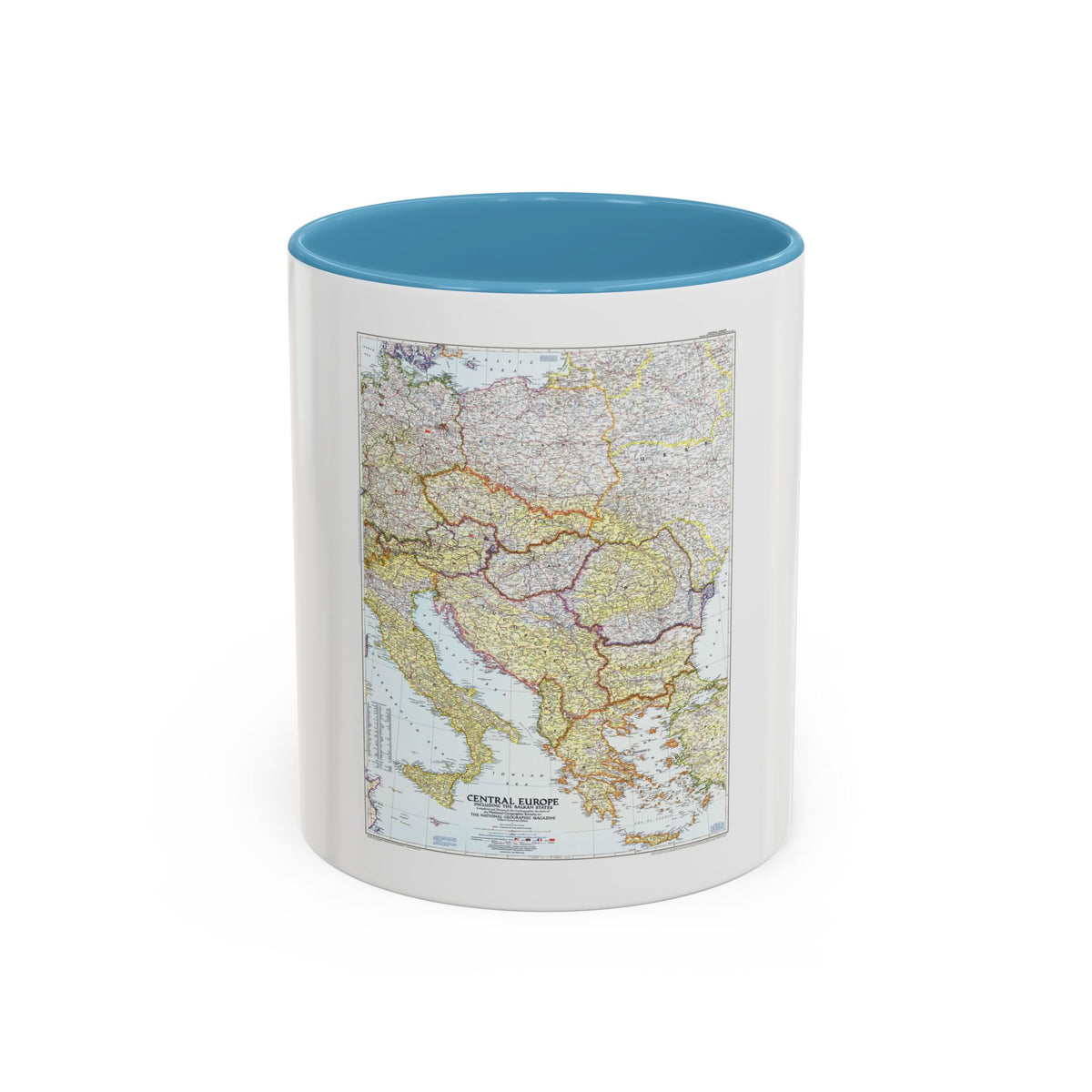 Europe - Central & the Balkan States (1951) (Map) Accent Coffee Mug