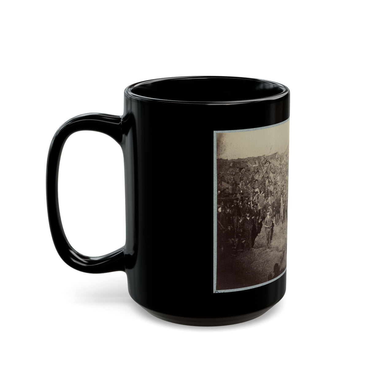Andersonville Prison, Ga., August 17, 1864. Issuing Rations, View From Main Gate (U.S. Civil War) Black Coffee Mug