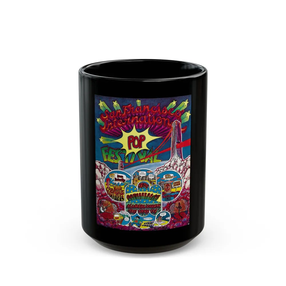 San Francisco International Pop Festival 1968 (Music Poster) Black Coffee Mug-15oz-Go Mug Yourself