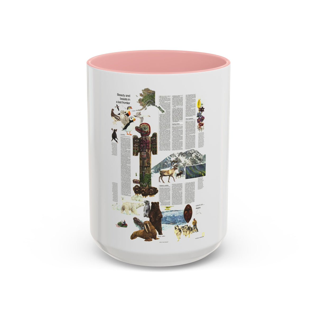 USA - Alaska, Beauty and Beasts (1975) (Map) Accent Coffee Mug