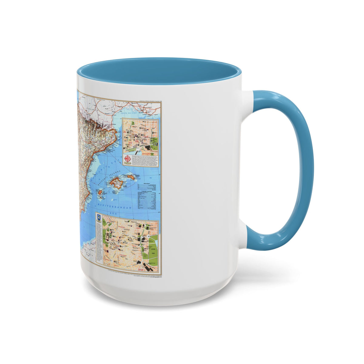 Spain and Portugal (1998) (Map) Accent Coffee Mug