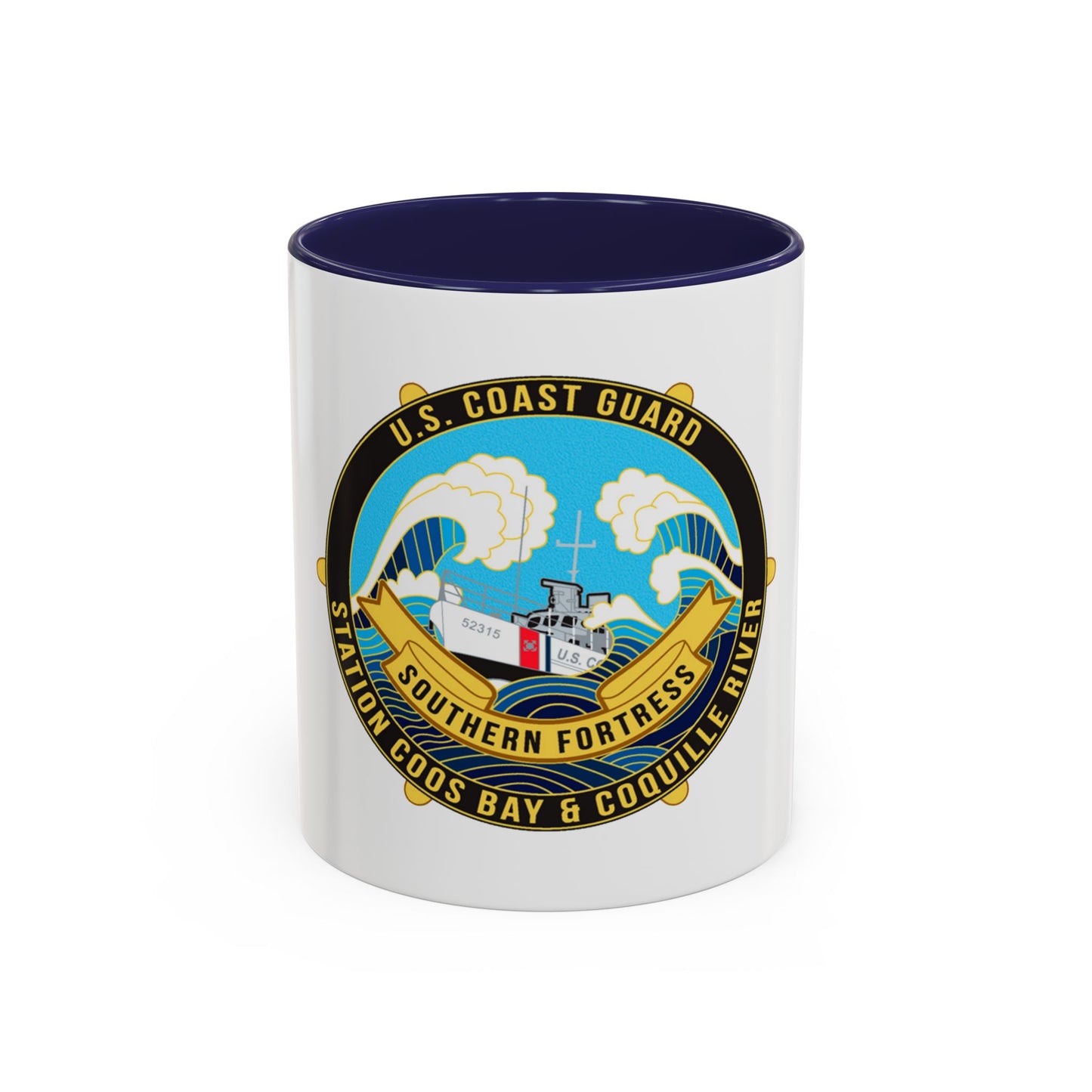 USCG Station Coos Bay (U.S. Coast Guard) Accent Coffee Mug