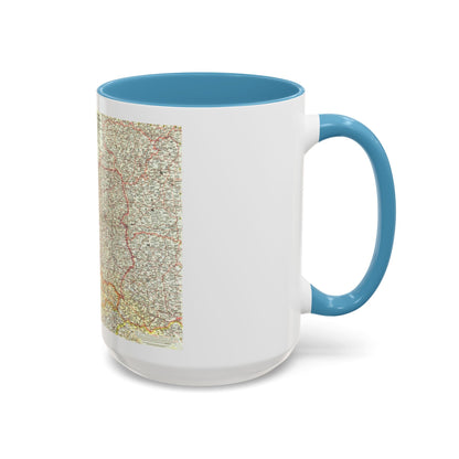Poland and Czechoslovakia (1958) (Map) Accent Coffee Mug