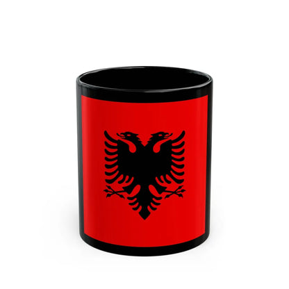 Flag of the President of Albania 2002 to 2014 - Black Coffee Mug-11oz-Go Mug Yourself