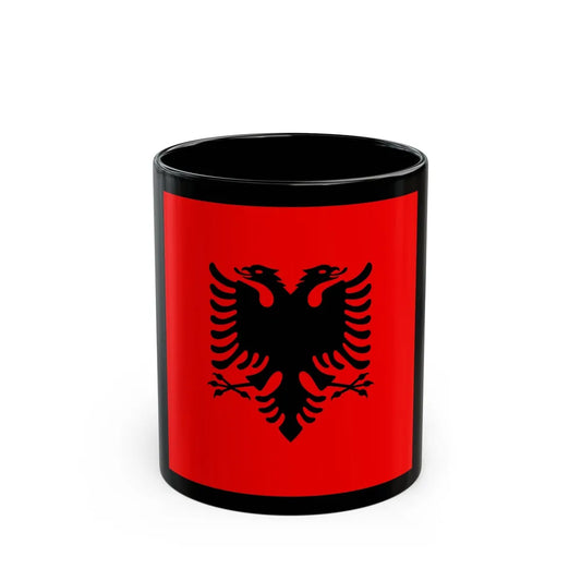 Flag of the President of Albania 2002 to 2014 - Black Coffee Mug-11oz-Go Mug Yourself