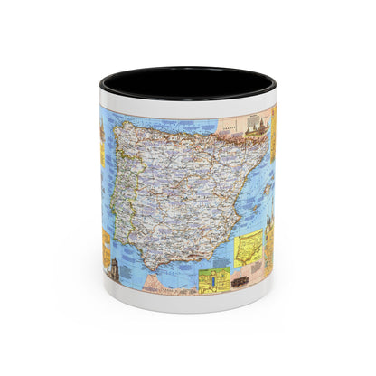 Spain and Portugal - A Traveller's Map 1 (1984) (Map) Accent Coffee Mug