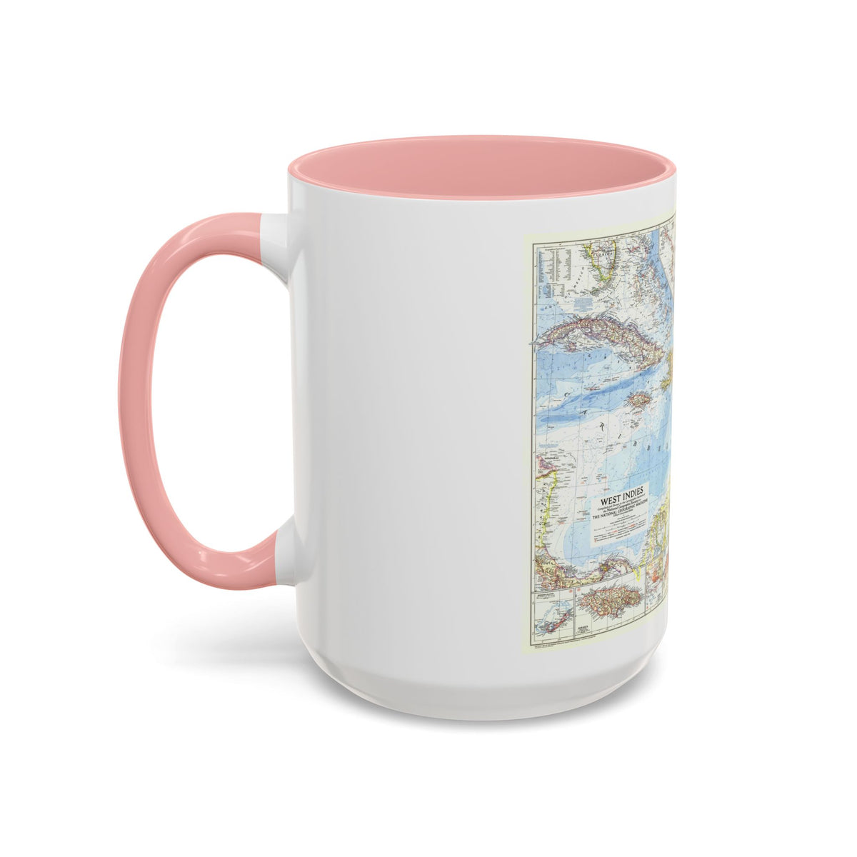 West Indies (1954) (Map) Accent Coffee Mug