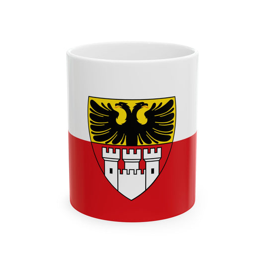 Flag of Duisburg mit Wappen Germany - White Coffee Mug-11oz-Go Mug Yourself