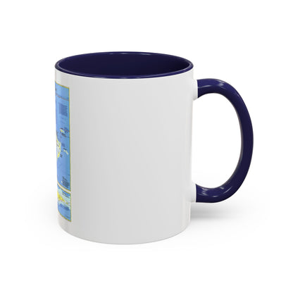 Americas - Threading the Island (1986) (Map) Accent Coffee Mug