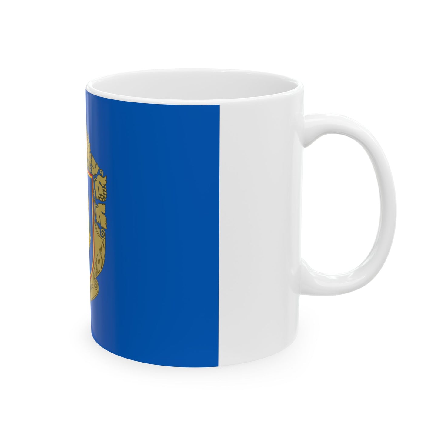 Drapeau de l'oblast de Tcherkassy en Ukraine - Tasse à café blanche