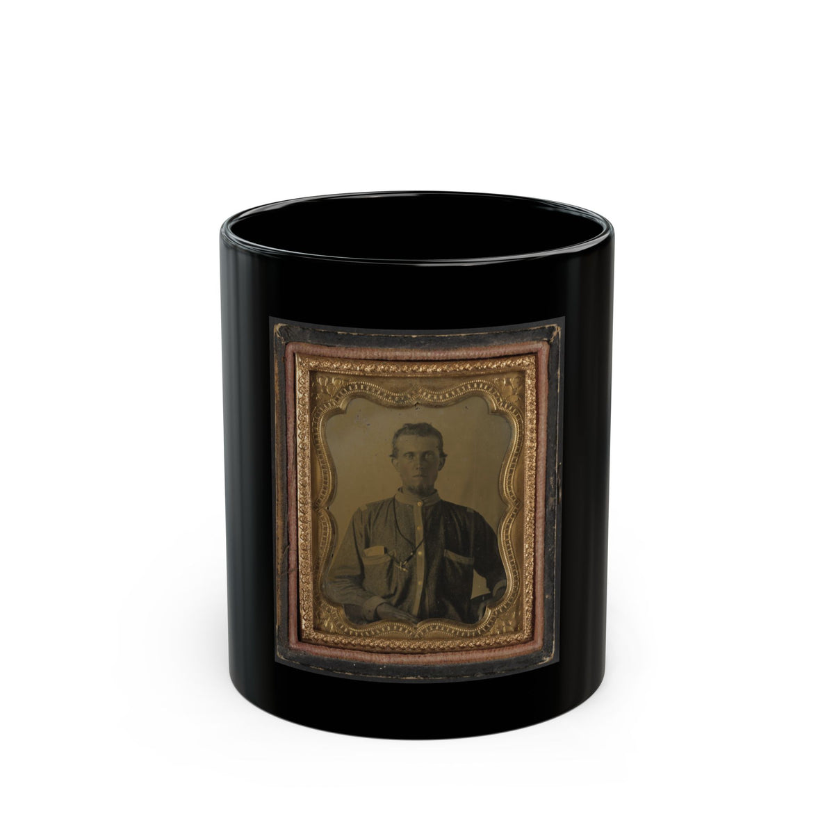 Private Reuben Goodson Of Co. G, 52nd North Carolina Infantry Regiment In Uniform (1) (U.S. Civil War) Black Coffee Mug