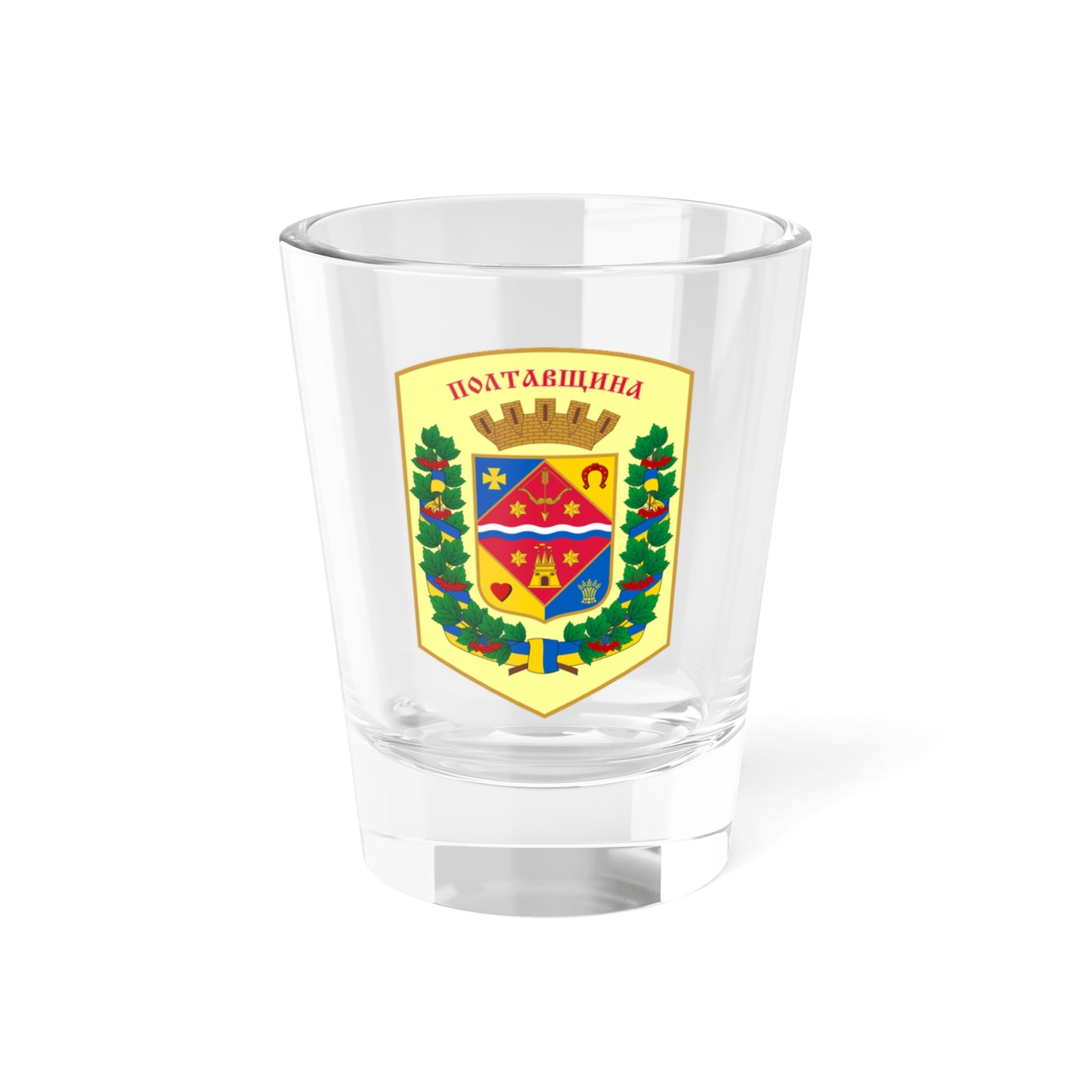 Large Coat of Arms of Poltava Oblast (Ukraine) (Coat of Arms) Shot Glass 1.5oz