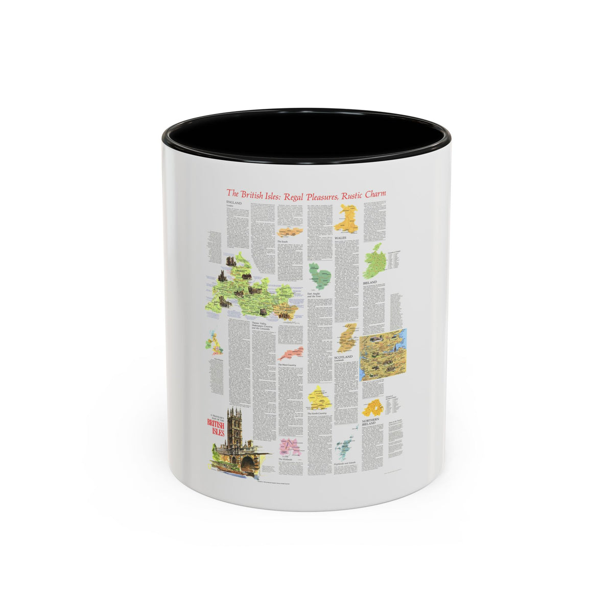 British Isles - A Traveller's Map 2 (1974) (Map) Accent Coffee Mug
