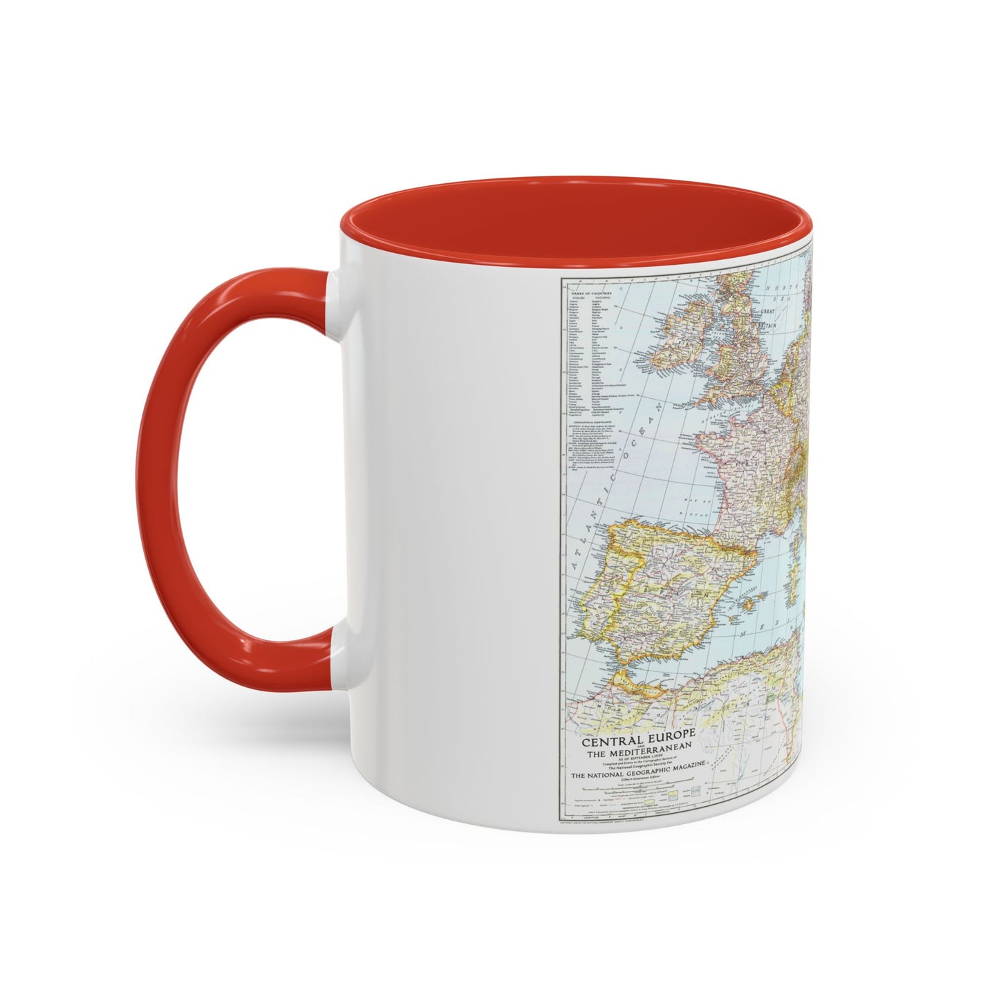 Tasse à café Accent Europe, Centre et Méditerranée 1er septembre 1939 (carte)