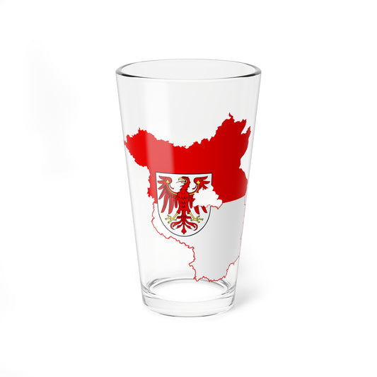 Flag map of Brandenburg (Germany) Pint Glass 16oz
