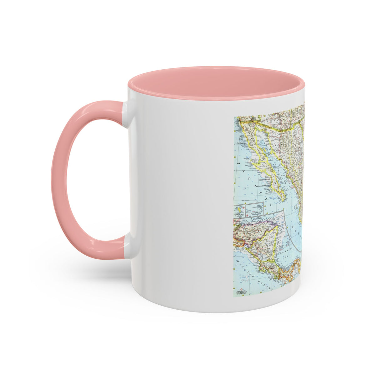 Central America - Mexico (1961) (Map) Accent Coffee Mug