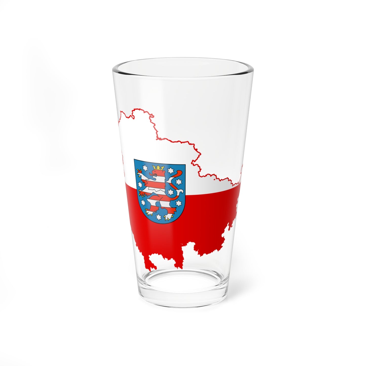 Flag map of Thuringia (Germany) Pint Glass 16oz