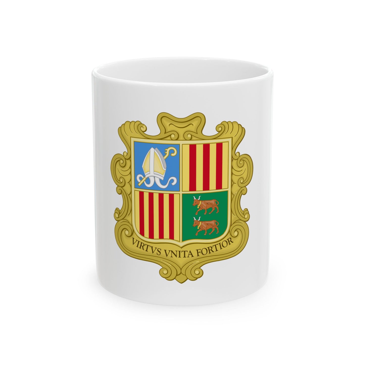 Coat of arms of Andorra (1949-1959) - White Coffee Mug