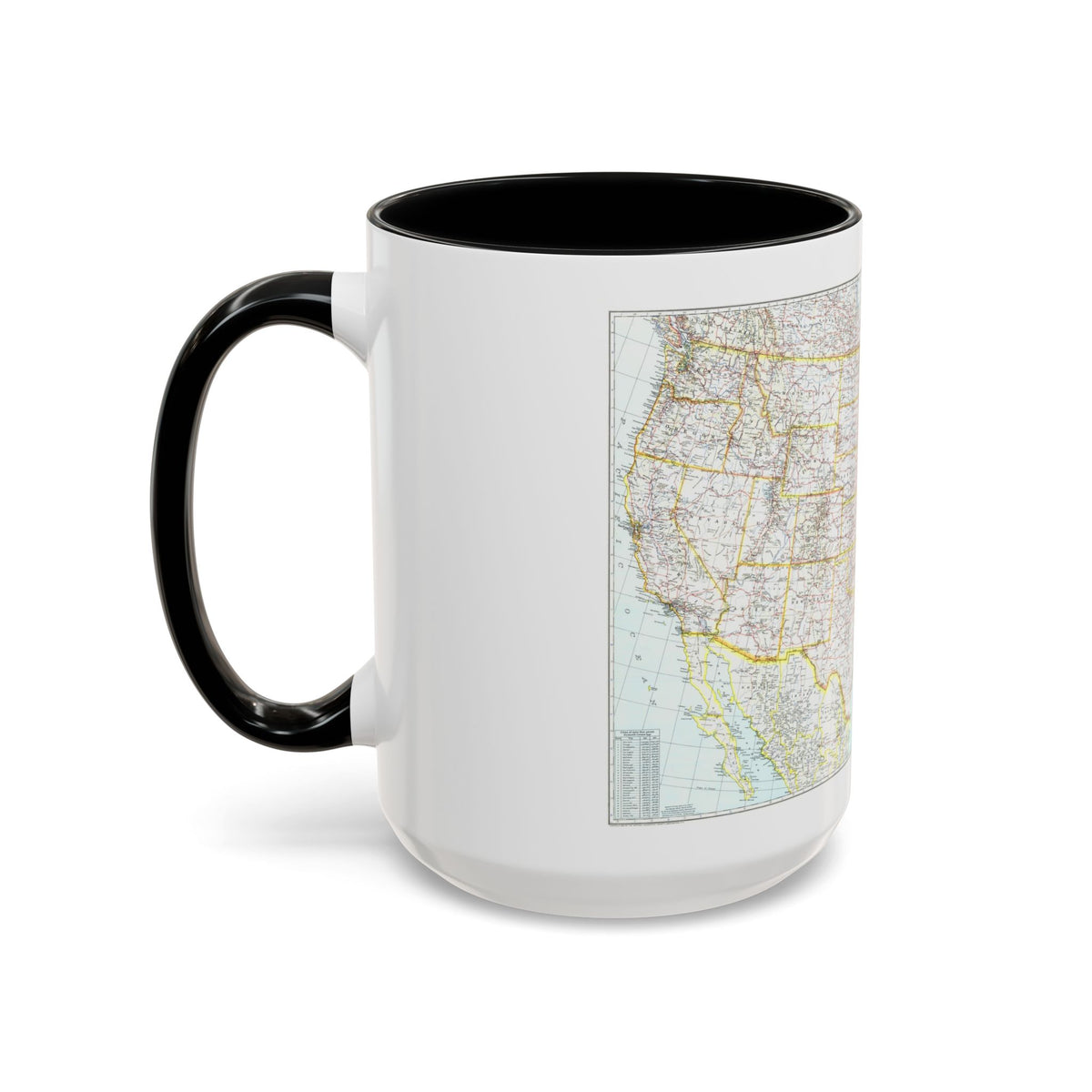 USA - The United States (1940) (Map) Accent Coffee Mug