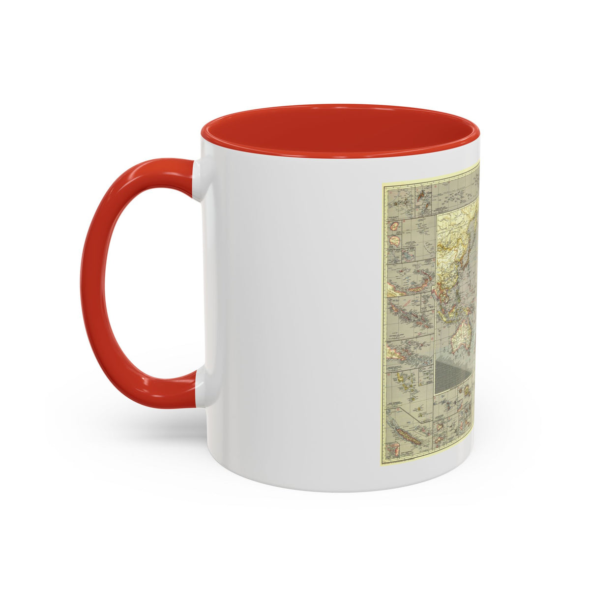 Pacific Ocean (1936) (Map) Accent Coffee Mug