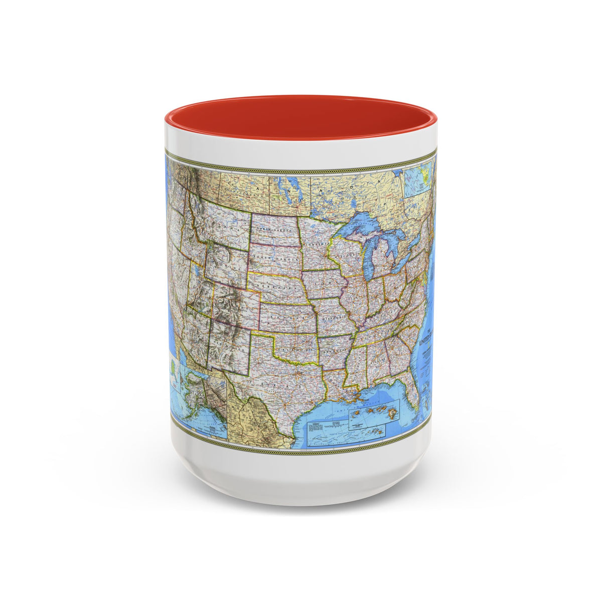 USA - The United States (1993) (Map) Accent Coffee Mug