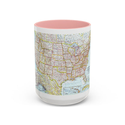 USA - The United States (1961) (Map) Accent Coffee Mug
