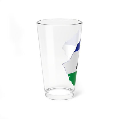Flag map of Lesotho (Lesotho) Pint Glass 16oz