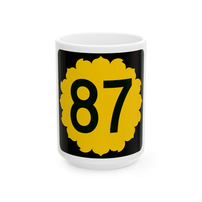 K-87 (Kansas) (Road Sign) White Coffee Mug