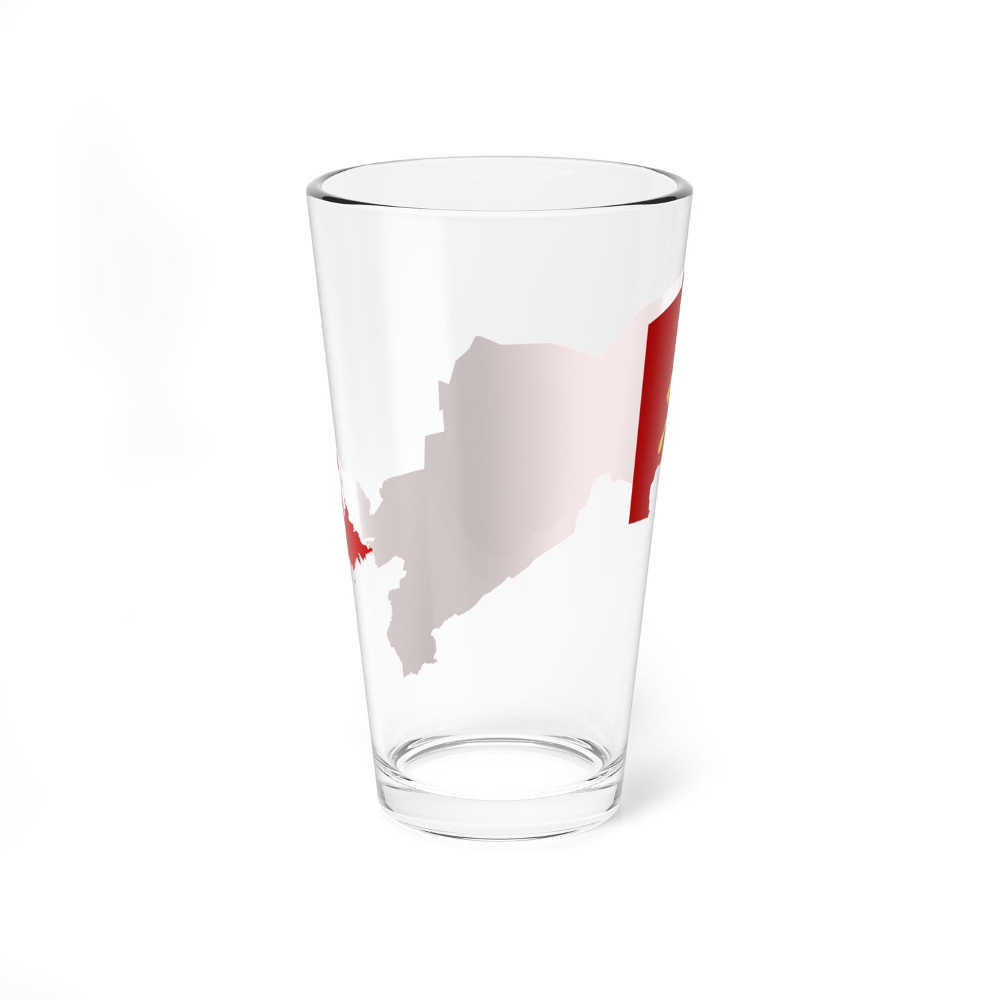 Uzbekistan Map with Soviet Flag (Uzbekistan) Pint Glass 16oz