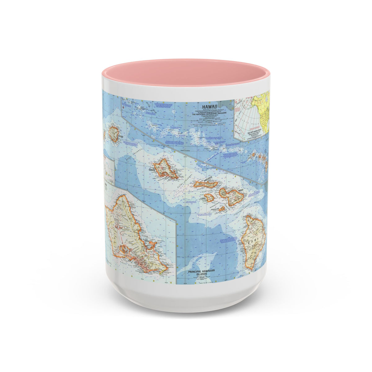 USA - Hawaii (1960) (Map) Accent Coffee Mug