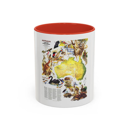 Australia- Land of Living Fossils (1979) (Map) Accent Coffee Mug