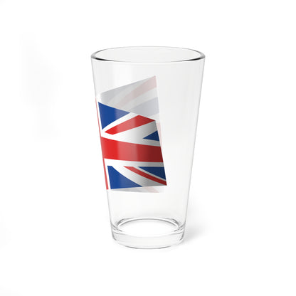 UK Flag - iconic waving (United Kingdom) Pint Glass 16oz