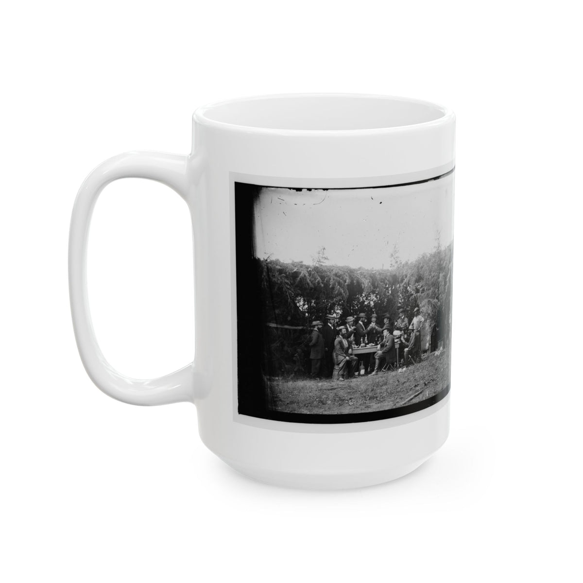 Petersburg, Virginia. Group At Telegraphic Corps Quarters. Headquarters, Army Of The Potomac (U.S. Civil War) White Coffee Mug