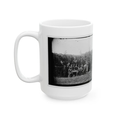 Petersburg, Virginia. Group At Telegraphic Corps Quarters. Headquarters, Army Of The Potomac (U.S. Civil War) White Coffee Mug
