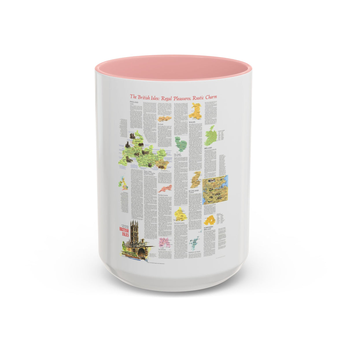 British Isles - A Traveller's Map 2 (1974) (Map) Accent Coffee Mug