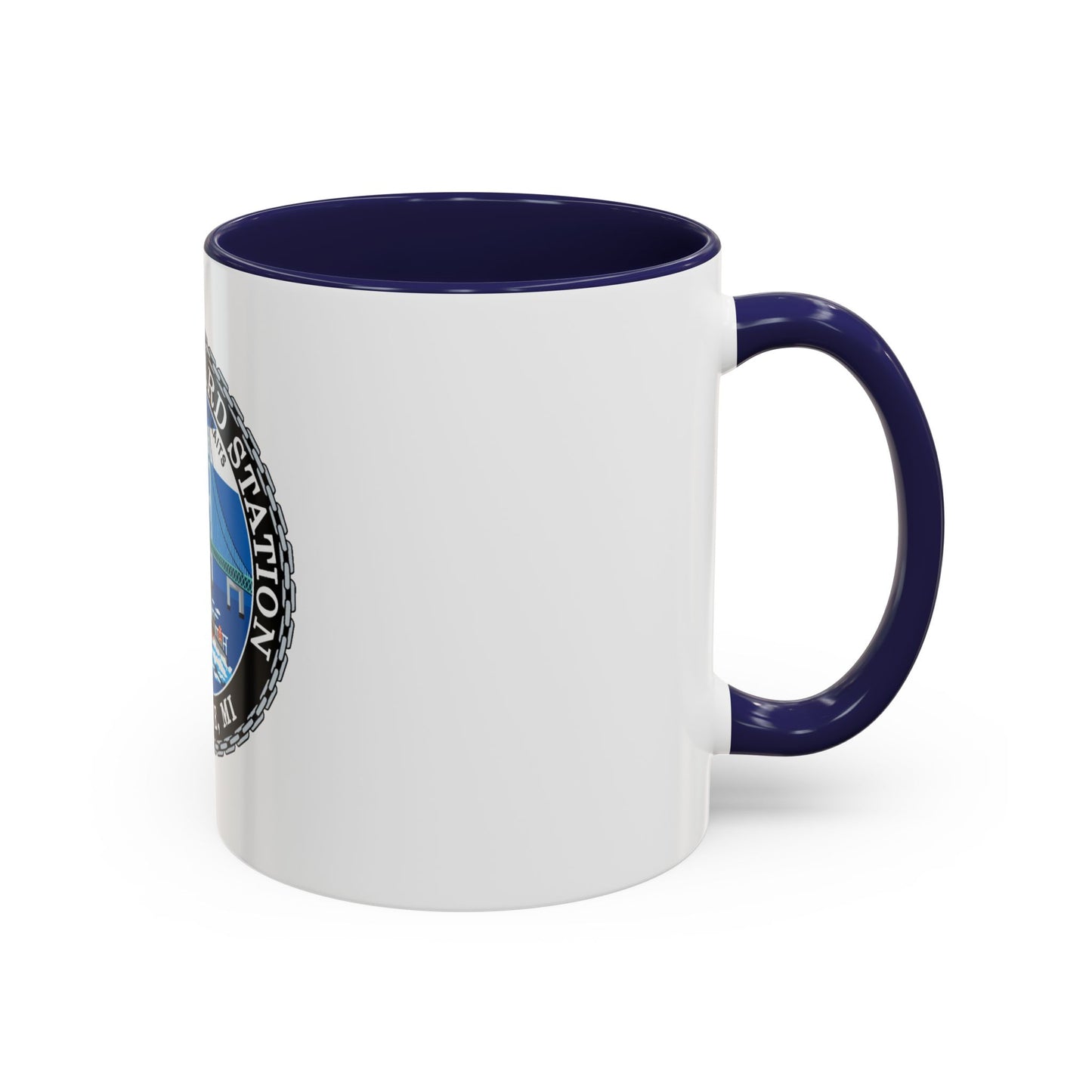USCG Station St Ignace MI (U.S. Coast Guard) Accent Coffee Mug