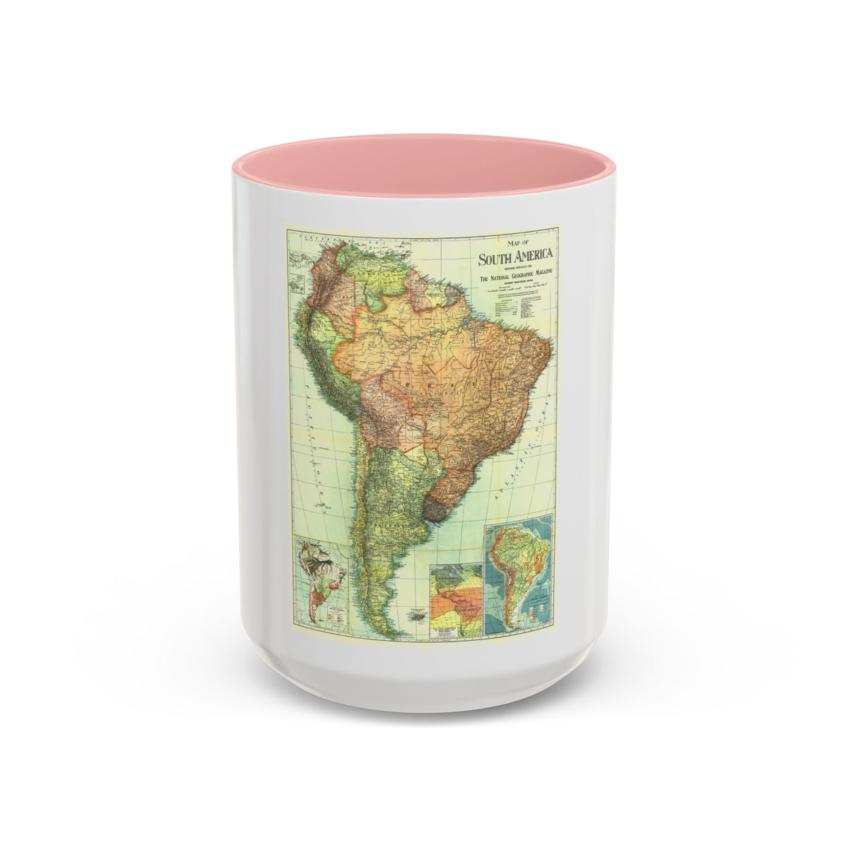 South America (1921) (Map) Accent Coffee Mug