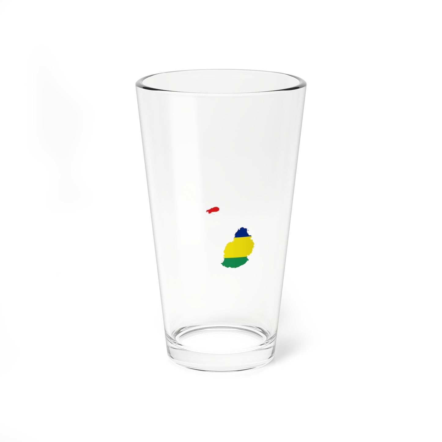 Flag map of Mauritius (Mauritius) Pint Glass 16oz