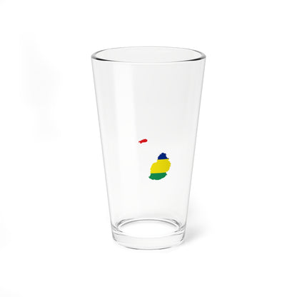 Flag map of Mauritius (Mauritius) Pint Glass 16oz