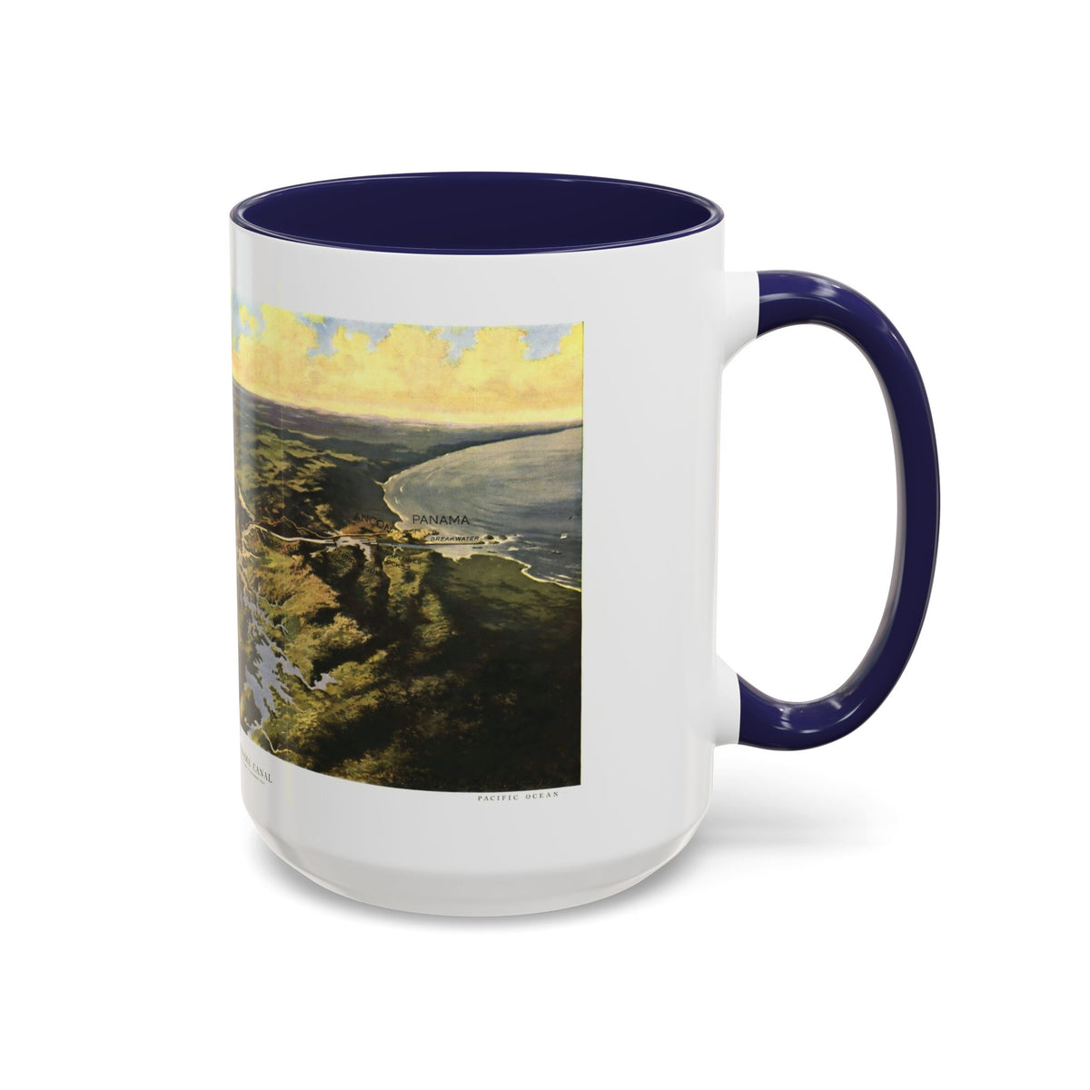 Central America - Panama Canal (1912) (Map) Accent Coffee Mug
