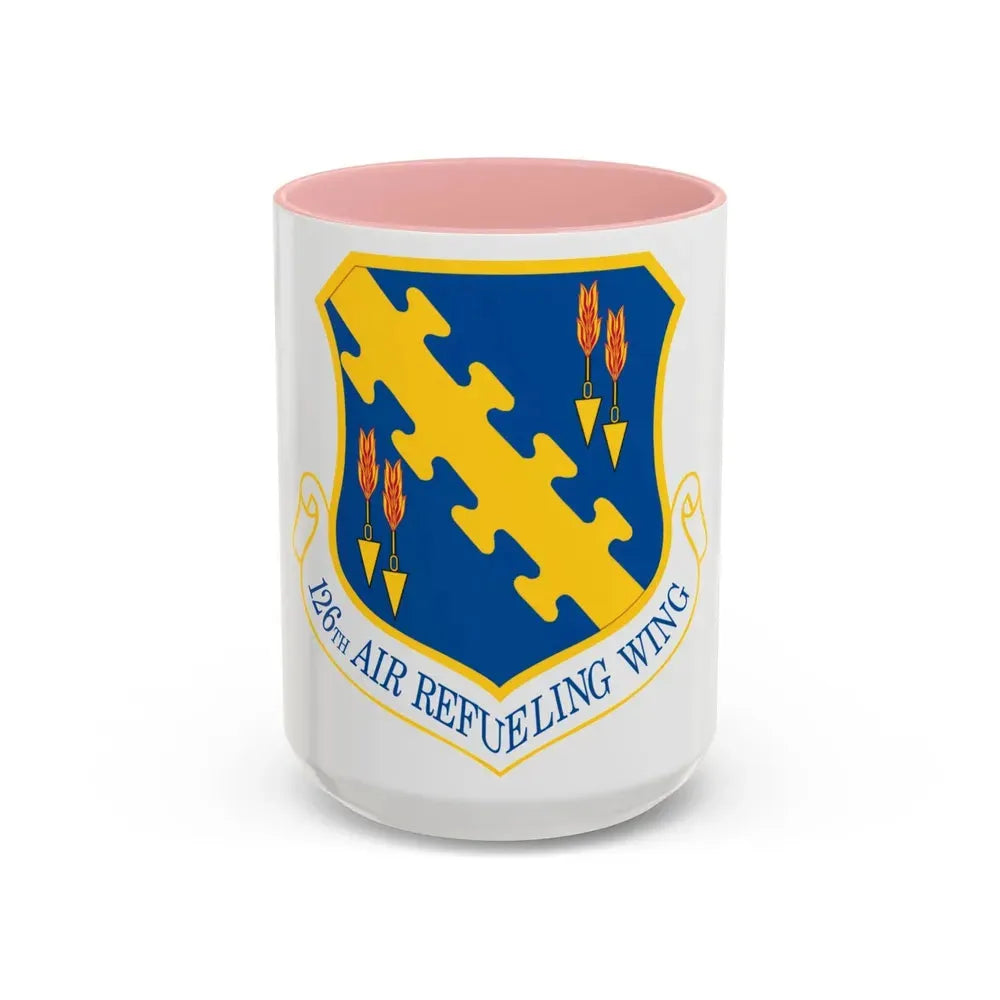 126th Air Refueling Wing (U.S. Air Force) Accent Coffee Mug 15oz Pink - Go Mug Yourself