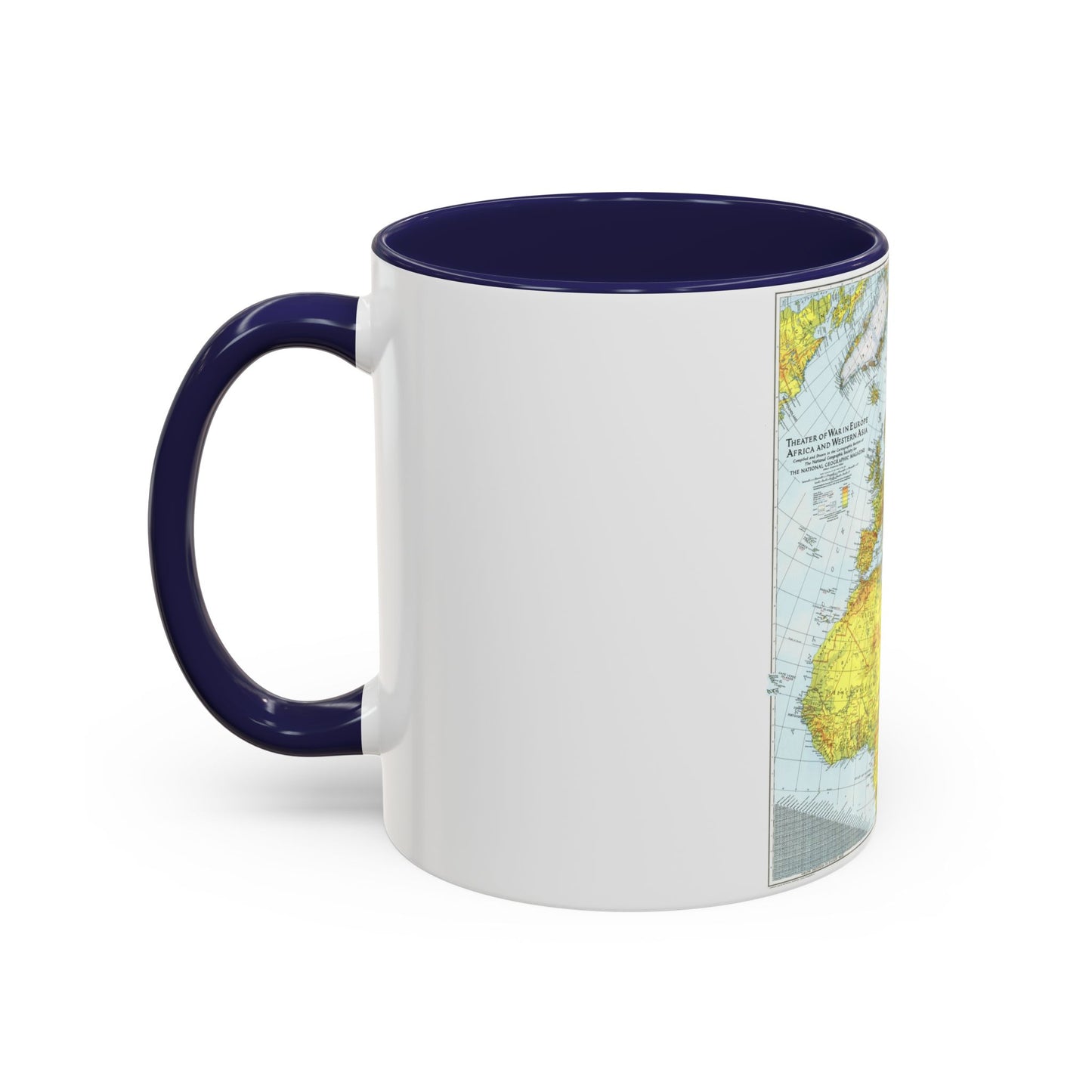 Europe, Africa, and Western Asia - Theater of War (1942) (Map) Accent Coffee Mug