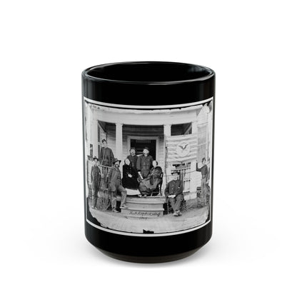 Stevensburg, Va.  Gen. Judson Kilpatrick, 3d Division, Cavalry Corps, With Ladies And Staff Members On The Porch Of Headquarters (U.S. Civil War) Black Coffee Mug
