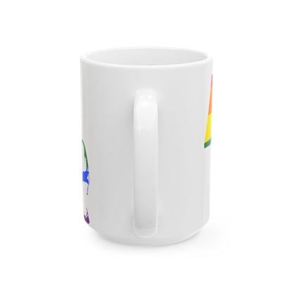 LGBT flag map of Massachusetts (United States) White Coffee Mug